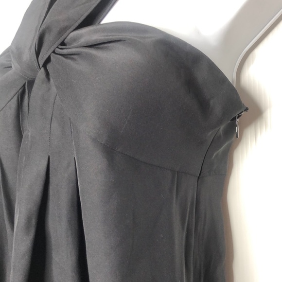 Cynthia Cynthia Steffe Black Tie Neck Silk Cocktail Dress Size 6 - Picture 7 of 15